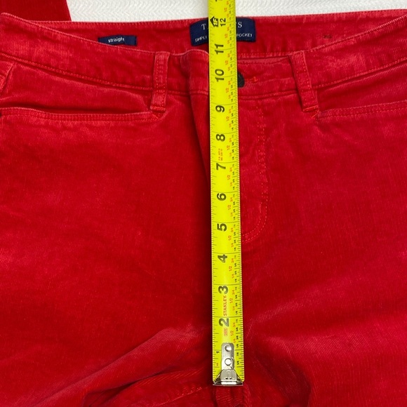 Talbots Corduroy Pants Simply Flattering 5-Pocket Straight Leg Red Size 8 - Picture 9 of 10